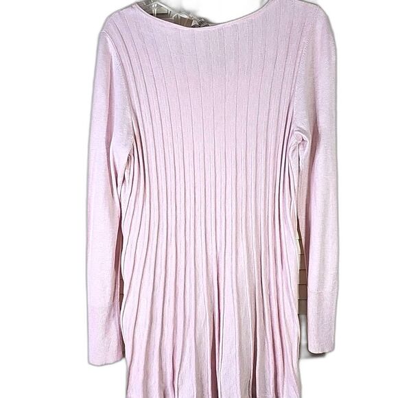 NWT Sweater Pink Long Sleeve Cashmere Blend Unique Back Style Size L - Picture 3 of 4